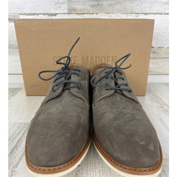 Steve Madden Men’s 9 Kacion Gray Suede Leather Lace-Up Oxford Loafers NEW - Picture 3 of 8